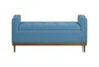 42" Modern Blue Wood Rail Bedroom Storage Bench - Front