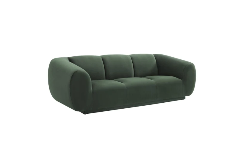 Emmet Forest Green 90" Velvet Curved Sofa - 360