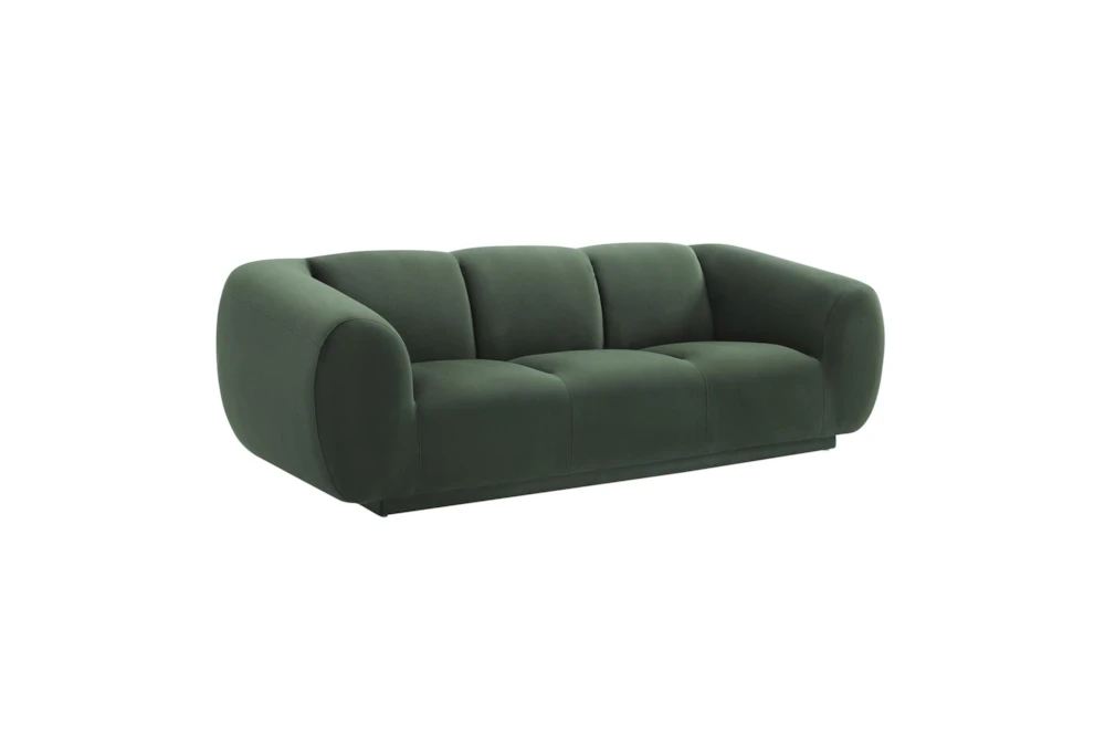 Emmet Forest Green 90" Velvet Curved Sofa