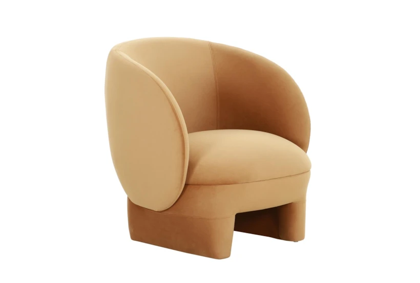 Kiki Cognac Velvet Accent Chair - 360