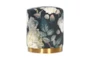 Opal Floral Velvet Ottoman With Gold Base - Detail
