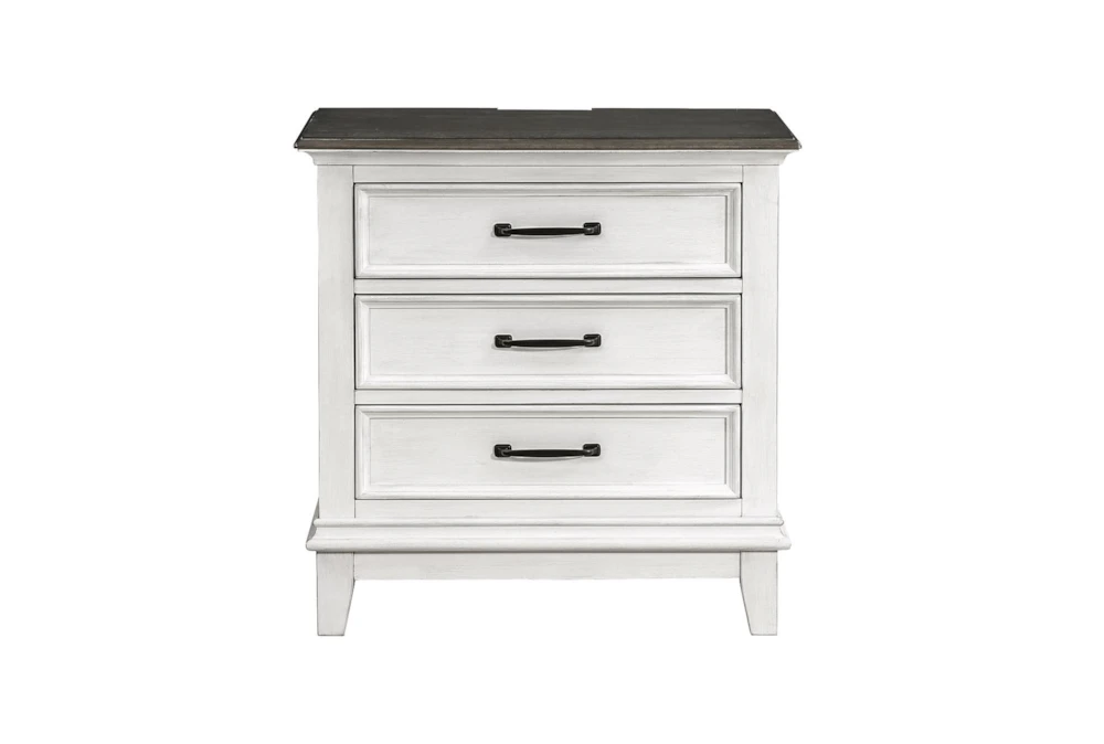Chestley White 3-Drawer Nightstand W/ Usb & Power Outlet