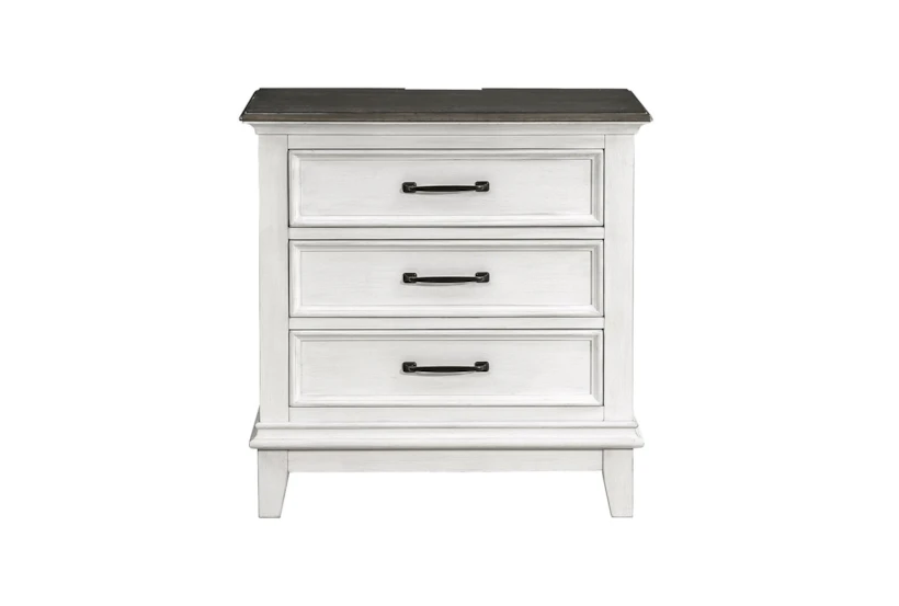 Chestley White 3-Drawer Nightstand W/ Usb & Power Outlet - 360