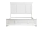Mackade White Queen Wood Panel Bed - Front