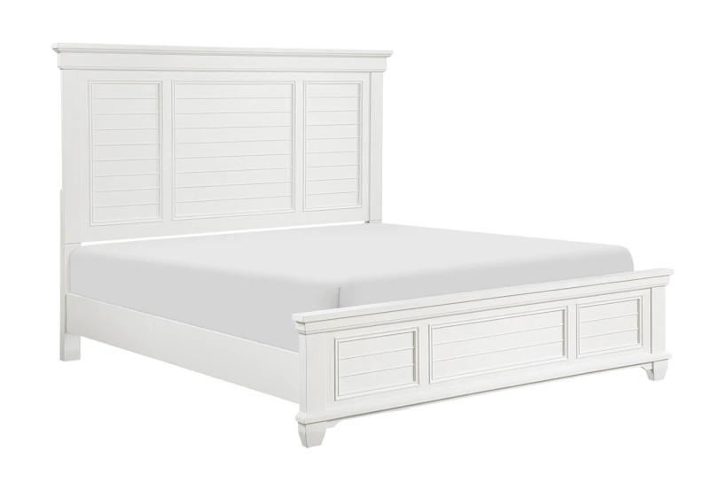 Mackade White Queen Wood Panel Bed - 360