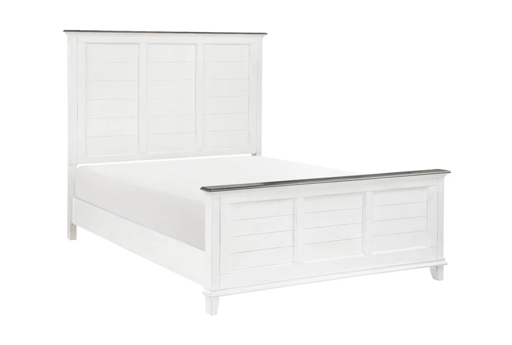 Chestley White California King Wood Panel Bed