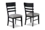 Gunther 72" Black Dining With Bench + Chair Set For 6 - Detail