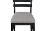 Gunther Black Upholstered Ladder Back Dining Side Chair Set For 2 - Detail