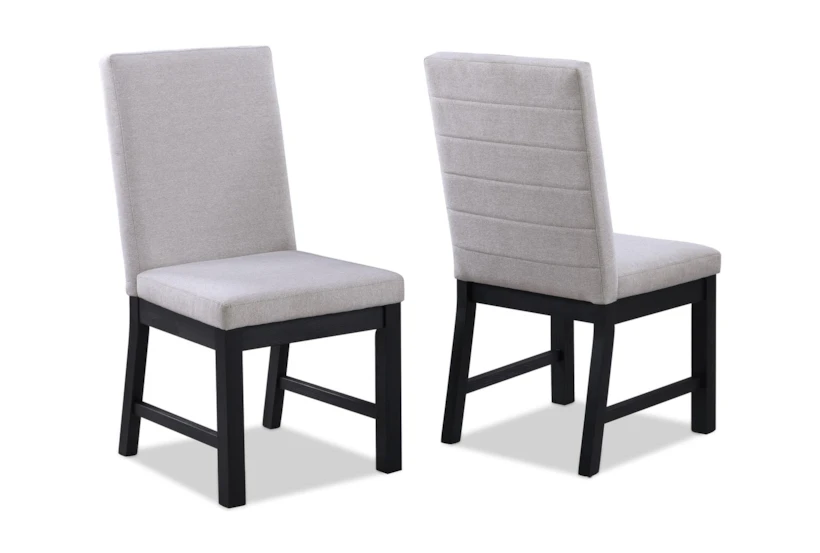 Poppy Black Upholstered Dining Side Chair Set For 2 - 360