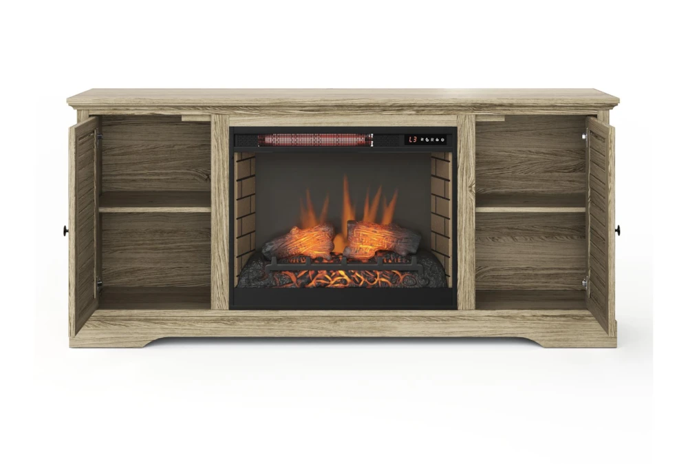 Shutter Natural 68" Fireplace Tv Stand