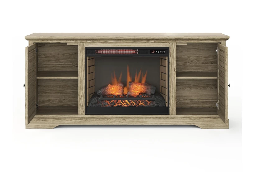 Shutter Natural 68" Fireplace Tv Stand - 360