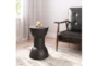 12" Black Mango Wood Round Accent Table - Room