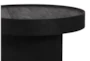 28" Black Mango Wood Round Coffee Table - Detail