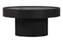 28" Black Mango Wood Round Coffee Table - Front