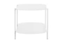 39" White Steel Oval Coffee Table - Back
