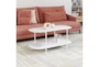 39" White Steel Oval Coffee Table - Room