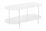 39" White Steel Oval Coffee Table - Side