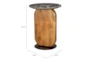 16" Marble + Mango Wood Round Accent Table  - Detail