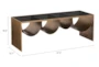 47" Brass + Black Tempered Glass + Steel Rectangle Coffee Table - Detail