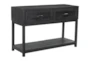 48" Black Acacia Wood Rectangle Console Table - Detail
