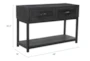 48" Black Acacia Wood Rectangle Console Table - Detail