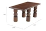 42" Brown Mango Wood Rectangle Coffee Table - Detail