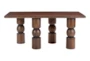 42" Brown Mango Wood Rectangle Coffee Table - Front
