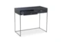 36" Modern Black Carved Front Mini Writing Desk With 2 Drawers - Storage