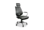 45" Modern Black Leather Executive Rolling Office Desk Chair - Side