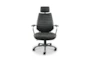 45" Modern Black Leather Executive Rolling Office Desk Chair - Signature