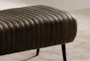 59" Modern Green Channeled Leather Bench - Room