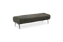 59" Modern Green Channeled Leather Bench - Side