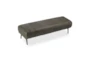 59" Modern Green Channeled Leather Bench - Top