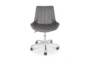 31" Modern Grey Leather Channeled Bucket Rolling Office Desk Chair - Signature