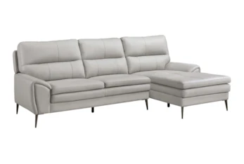 Tabor Grey Leather 105" 2 Piece Sectional With Right Arm Facing Chaise