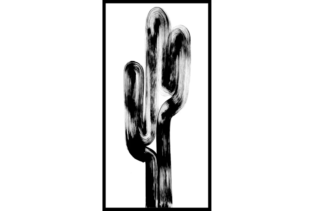 22X42 Modern Cactus I With Black Frame