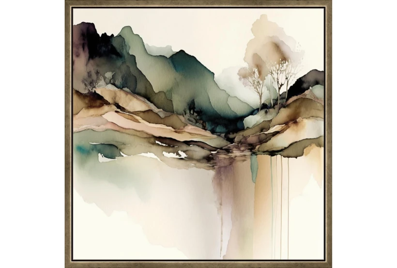 26X26 Watercolor Escape I With Bronze Frame - 360