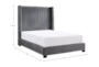 Lenbury Grey Full Velvet Upholstered Shelter Bed - Detail