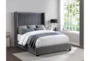 Lenbury Grey Full Velvet Upholstered Shelter Bed - Room