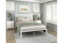 Sanborn White Full Metal & Faux Cane Platform Bed - Room