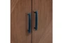 Modern 36" Brown Walnut + Metal 2 Door Cabinet With 1 Shelf - Detail
