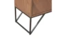 Modern 36" Brown Walnut + Metal 2 Door Cabinet With 1 Shelf - Detail