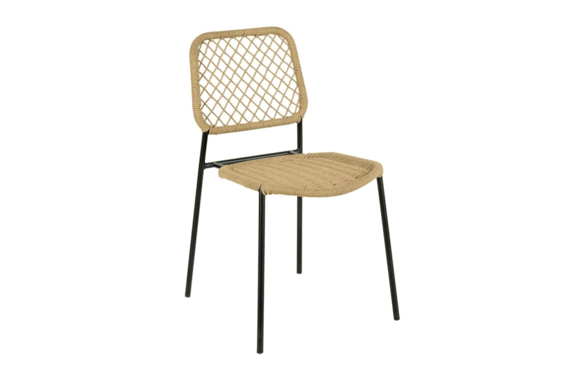 23" Modern Natural Cord Outdoor Dining Chair - 360