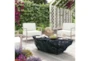 31" Modern Black Textured Concrete Outdoor Coffee Table - Room