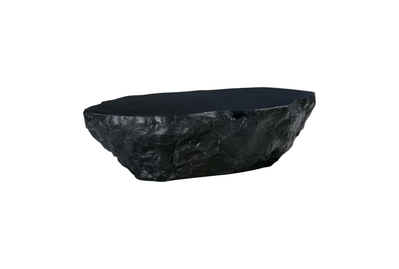 31" Modern Black Textured Concrete Outdoor Coffee Table - 360