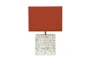 17.5" Multicolor Terrazzo Square And Orange Shade Table Lamp - Signature