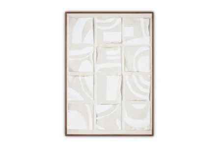 19.5X27.5 Taupe And White Dimensional Grid Ii Wall Art - Main