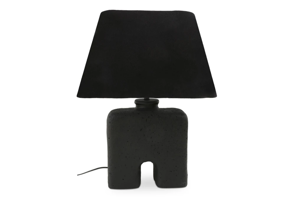 12.5" Black Organic Arch And Black Shade Table Lamp