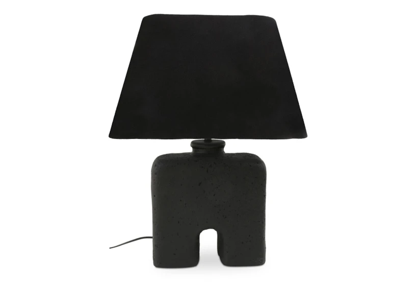 12.5" Black Organic Arch And Black Shade Table Lamp - 360