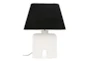 12.5" White Organic Arch And Black Shade Table Lamp - Signature